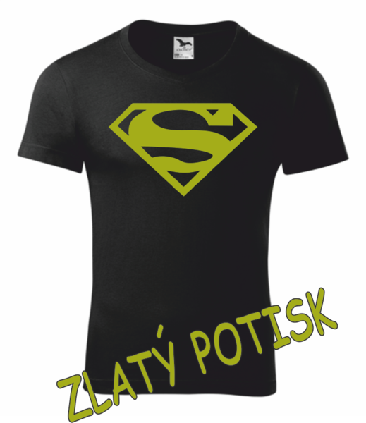 Tričko se SUPERMANEM Velikost: 3XL, Barva potisku: zlatá