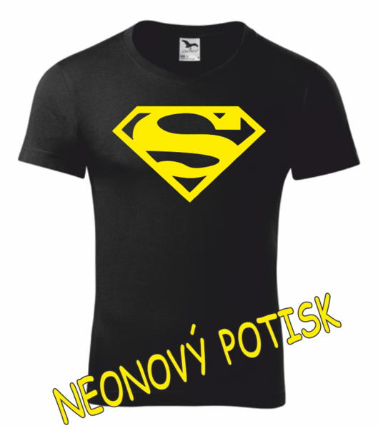 Tričko se SUPERMANEM Velikost: 2XL, Barva potisku: neon yellow