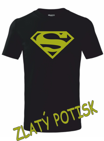 Tričko dětské se SUPERMANEM Velikost: 122 cm/6 let, Barva potisku: zlatá