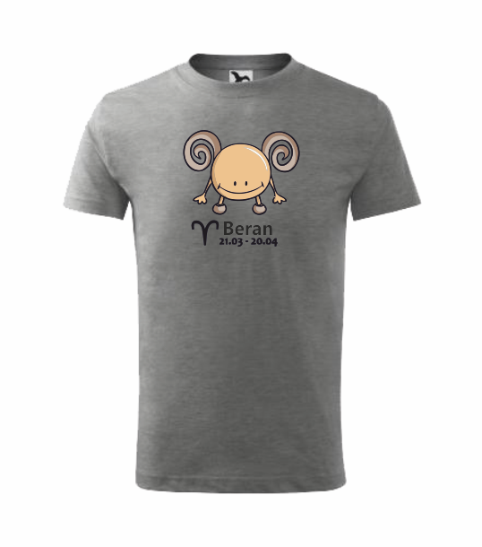 Dětské tričko znamení BERAN Barva: tmavě šedý melír, Velikost: 110 cm/4 roky