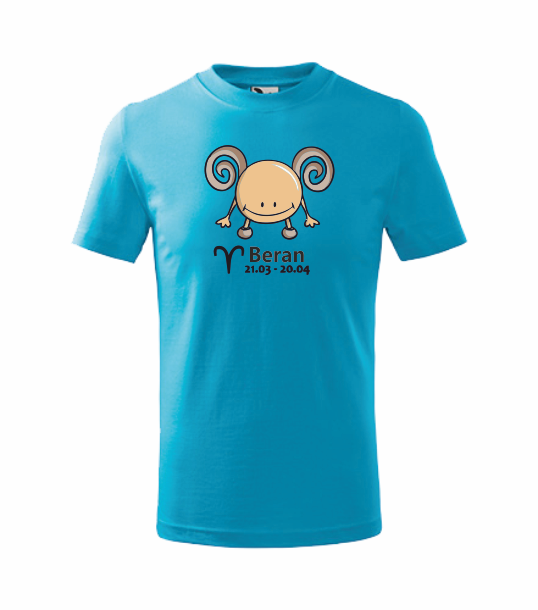Dětské tričko znamení BERAN Barva: tyrkysová, Velikost: 110 cm/4 roky