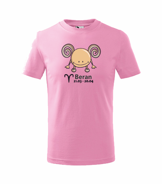 Dětské tričko znamení BERAN Barva: růžová, Velikost: 110 cm/4 roky