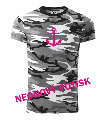 Tričko s KOTVOU Barva: camouflage gray, Velikost: XS