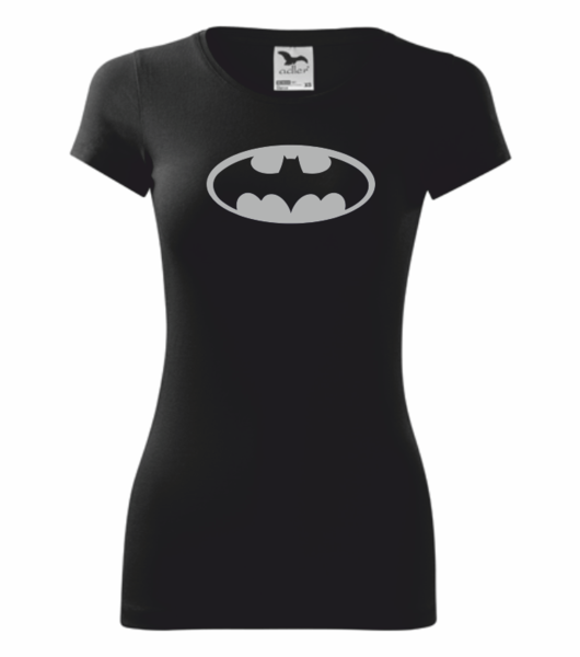 Dámské tričko s Batman SPECIÁL Velikost: S, Barva potisku: stříbrná