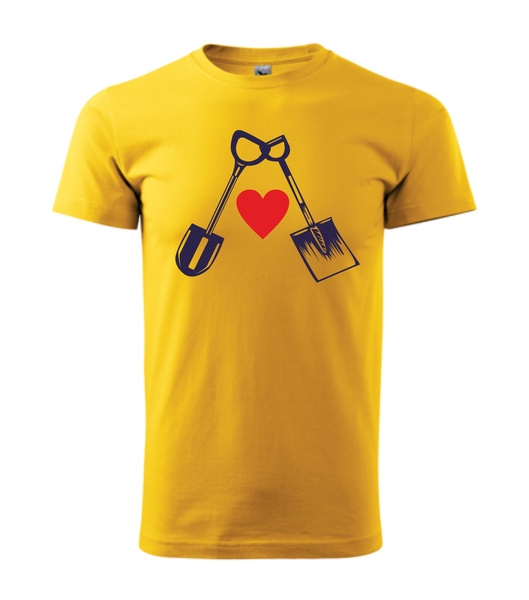 Tričko zamilované LOPATY Barva: žlutá, Velikost: XS