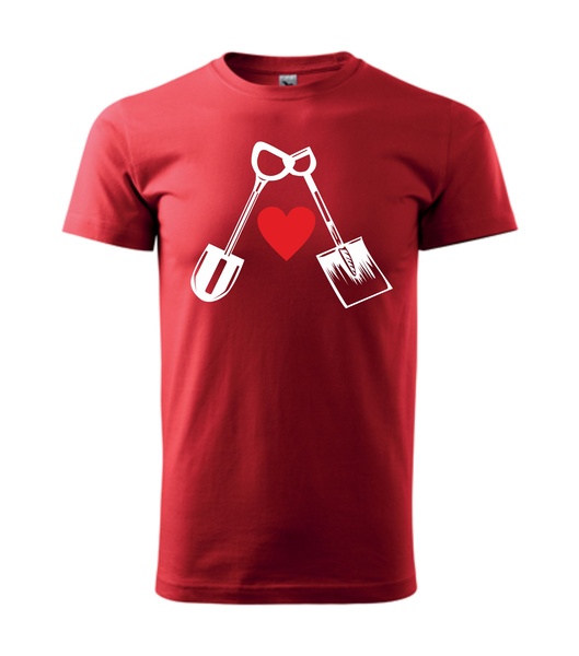 Tričko zamilované LOPATY Barva: červená, Velikost: 2XL