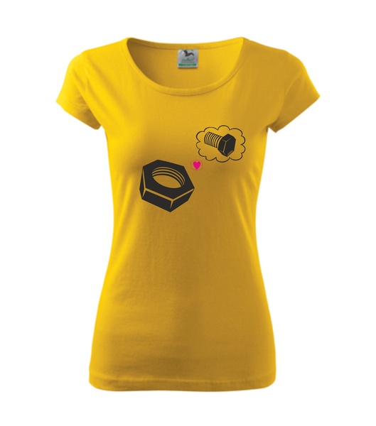 Dámské tričko s MATKOU Barva: žlutá, Velikost: XS