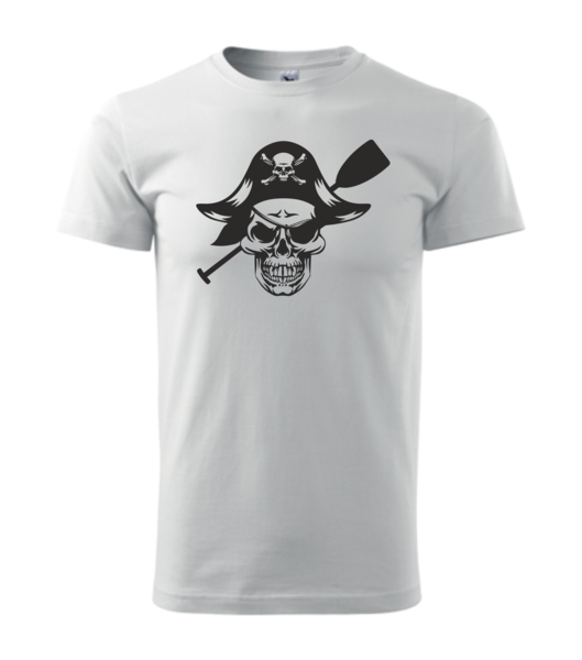 Pirátské tričko s PÁDLEM Barva: bílá, Velikost: 4XL