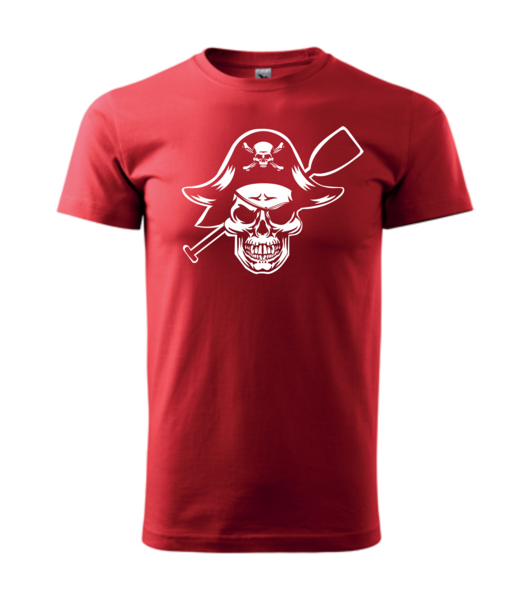 Pirátské tričko s PÁDLEM Barva: červená, Velikost: 4XL