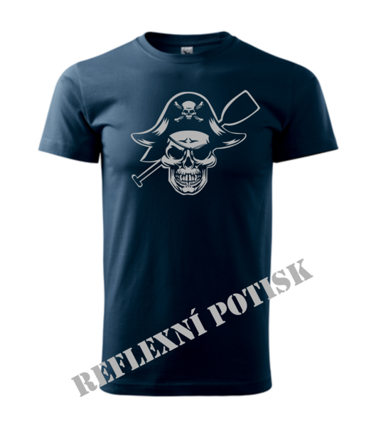 Pirátské tričko s PÁDLEM Barva: námořní modrá, Velikost: 3XL