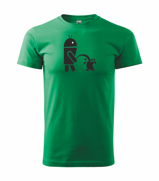Tričko s potiskem ANDROID Barva: středně zelená, Velikost: S