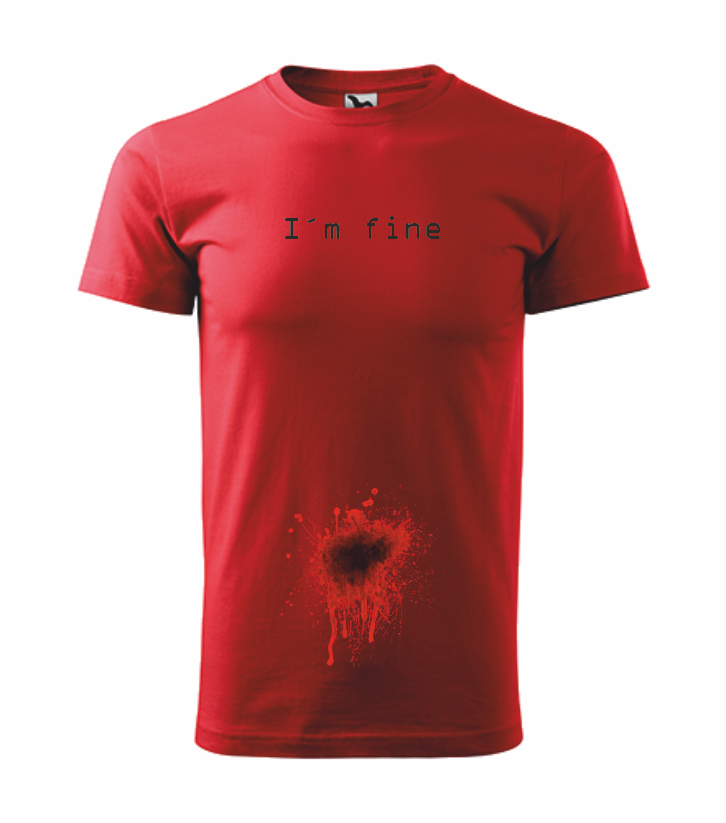 Tričko I´m fine Barva: červená, Velikost: 3XL