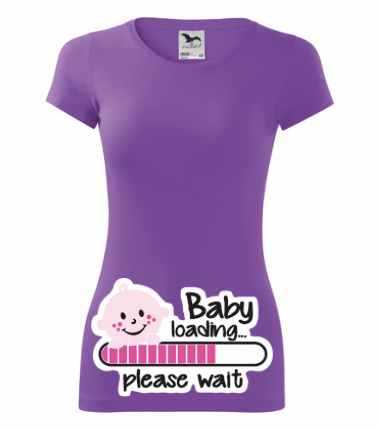 Dámské tričko s BABY loading... Barva: fialová, Velikost: XL
