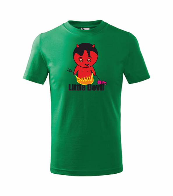 Dětské tričko s MALÝM ČERTÍKEM Barva: středně zelená, Velikost: 122 cm/6 let