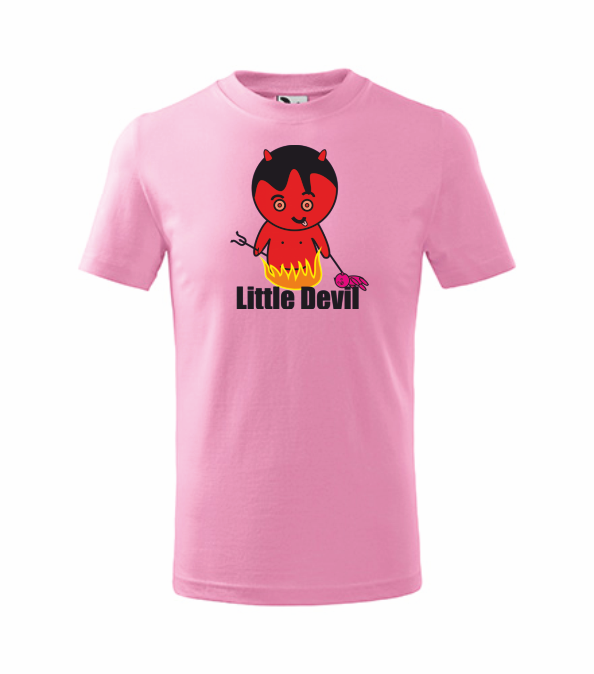 Dětské tričko s MALÝM ČERTÍKEM Barva: růžová, Velikost: 122 cm/6 let