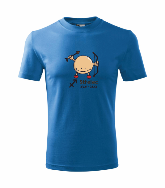 Dětské tričko znamení STŘELEC Barva: azurově modrá, Velikost: 110 cm/4 roky