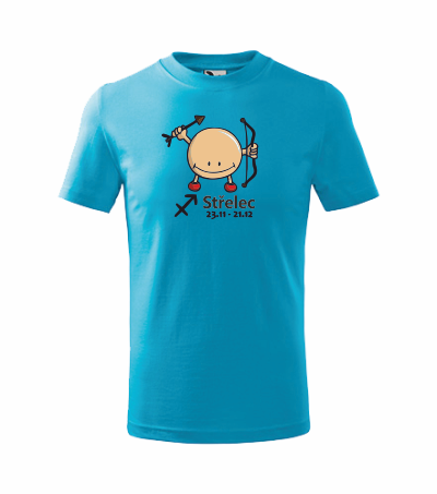 Dětské tričko znamení STŘELEC Barva: tyrkysová, Velikost: 110 cm/4 roky