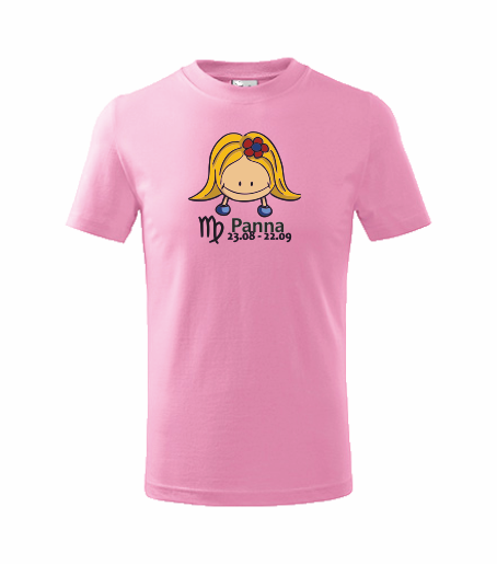 Dětské tričko znamení PANNA Barva: růžová, Velikost: 110 cm/4 roky
