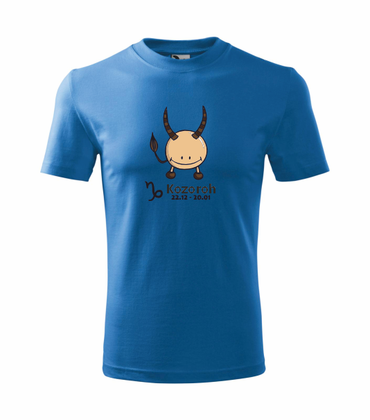 Dětské tričko znamení KOZOROH Barva: azurově modrá, Velikost: 110 cm/4 roky