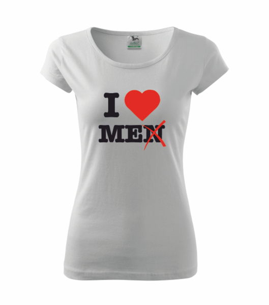 Dámské tričko I LOVE ME Barva: bílá, Velikost: XL