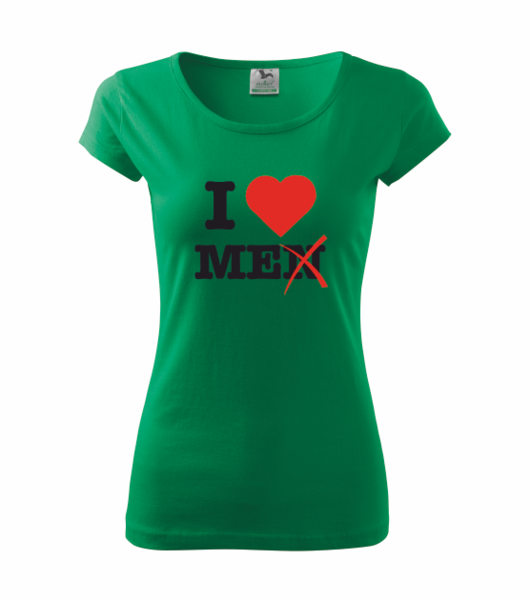 Dámské tričko I LOVE ME Barva: středně zelená, Velikost: XS