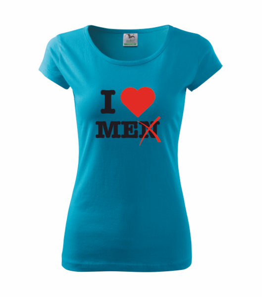 Dámské tričko I LOVE ME Barva: tyrkysová, Velikost: XS