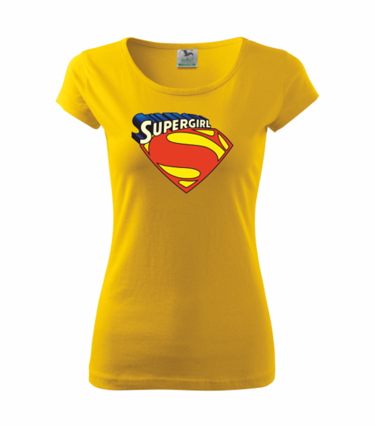 Dámské tričko se SUPERGIRL Barva: žlutá, Velikost: XL