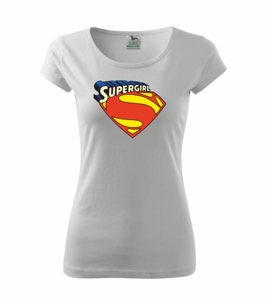 Dámské tričko se SUPERGIRL Barva: bílá, Velikost: 2XL