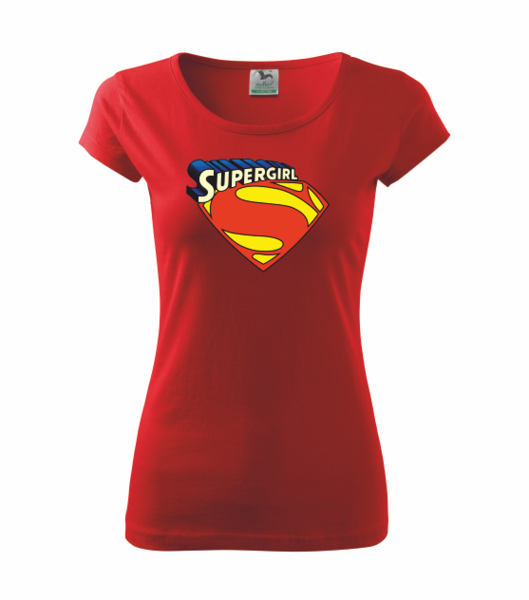Dámské tričko se SUPERGIRL Barva: červená, Velikost: L
