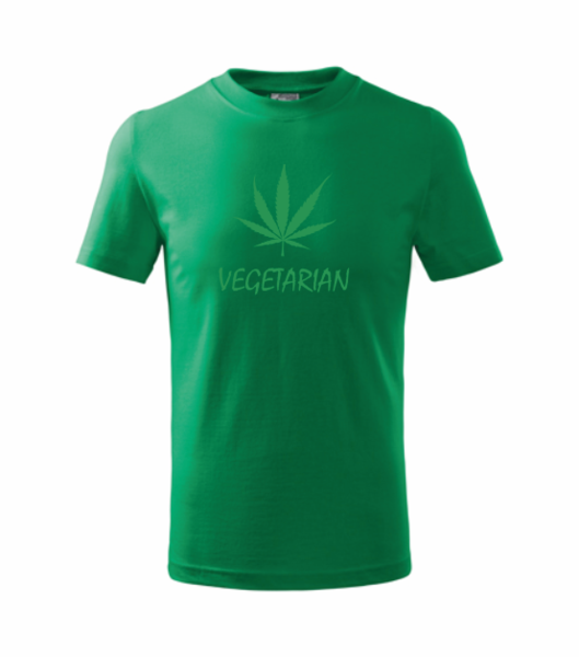 Tričko VEGETARIAN Barva: středně zelená, Velikost: 2XL