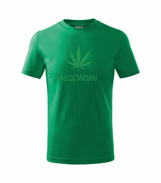 Tričko VEGETARIAN Barva: středně zelená, Velikost: XL