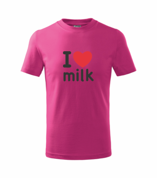 Dětské tričko s I LOVE MILK Barva: malinová, Velikost: 110 cm/4 roky