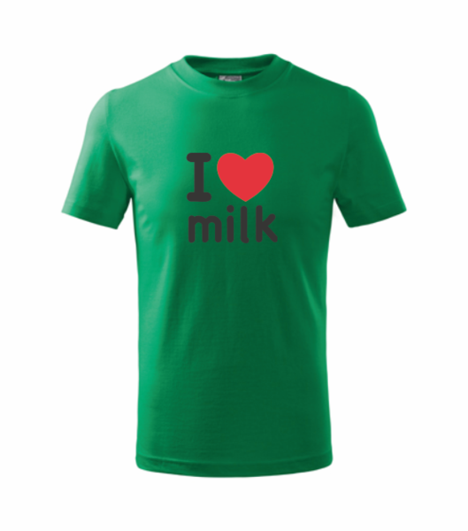 Dětské tričko s I LOVE MILK Barva: středně zelená, Velikost: 110 cm/4 roky