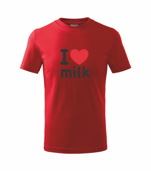 Dětské tričko s I LOVE MILK Barva: červená, Velikost: 158 cm/12 let
