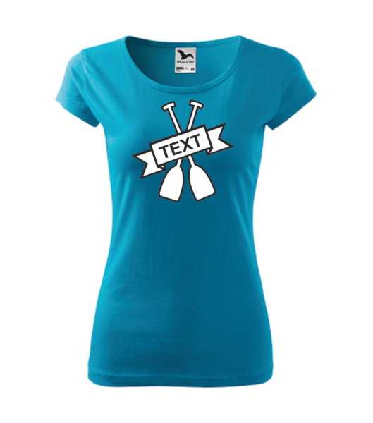 Vodácké tričko dámské s PÁDLEM Barva: tyrkysová, Velikost: XL