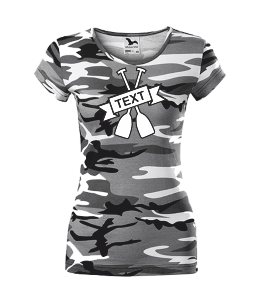 Vodácké tričko dámské s PÁDLEM Barva: camouflage gray, Velikost: M