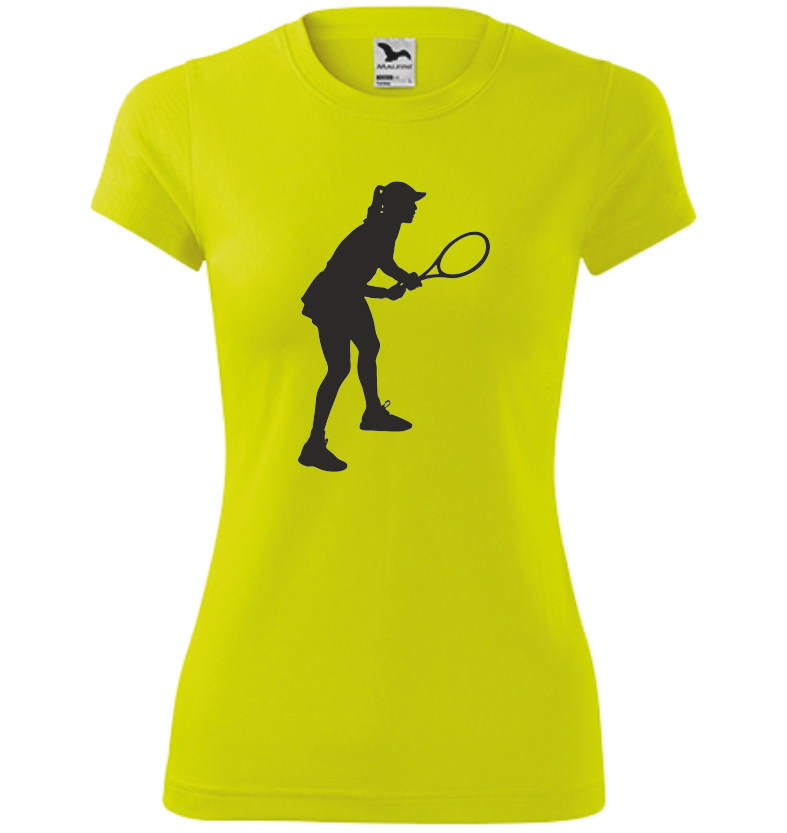 Dámské tričko s TENISTKOU Barva: fluorescenční žlutá, Velikost: L