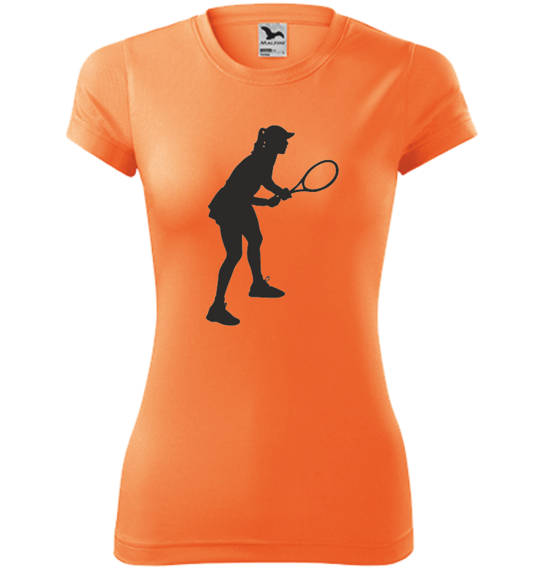 Dámské tričko s TENISTKOU Barva: fluorescenční oranžová, Velikost: L