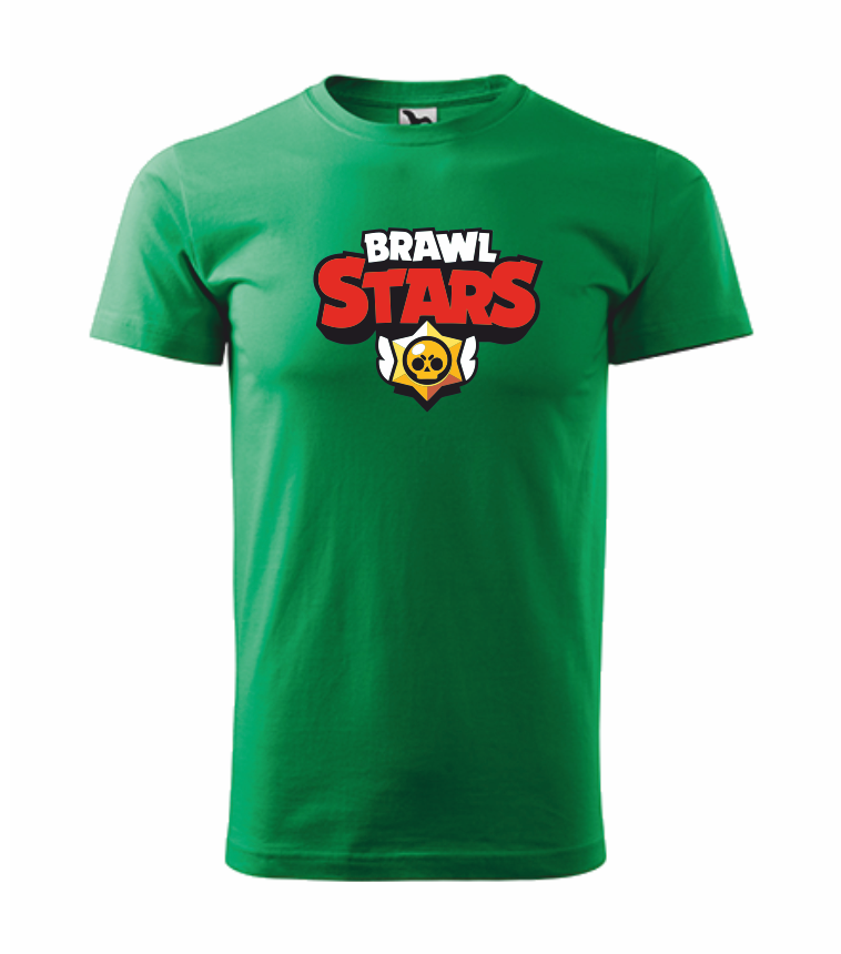 Tričko pánské/dětské s potiskem BRAWL STARS Barva: středně zelená, Velikost: M