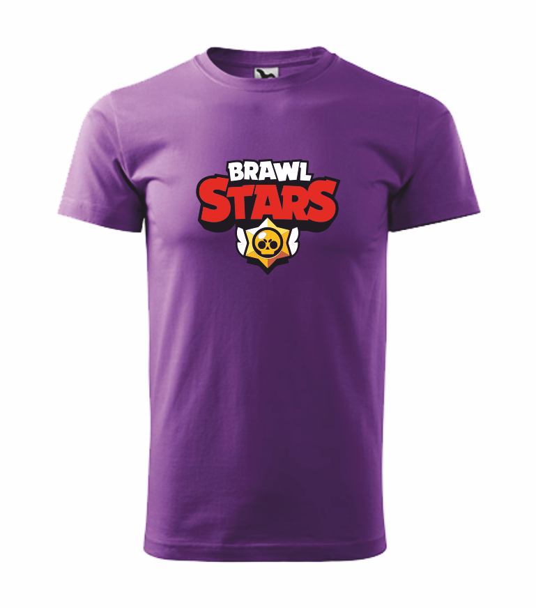 Tričko pánské/dětské s potiskem BRAWL STARS Barva: fialová, Velikost: XS