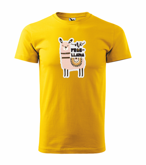 Tričko s NO PROB-LLAMA 2 Barva: žlutá, Velikost: L