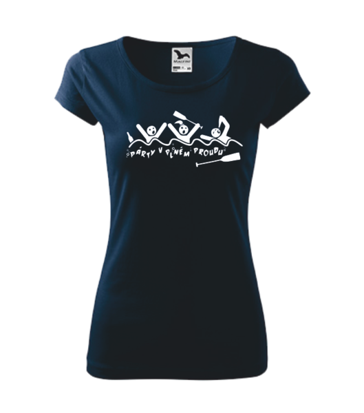Vodácké tričko dámské PÁRTY V PLNÉM PROUDU Barva: námořní modrá, Velikost: XS