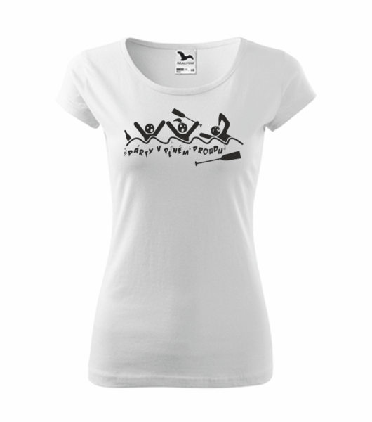 Vodácké tričko dámské PÁRTY V PLNÉM PROUDU Barva: bílá, Velikost: XS