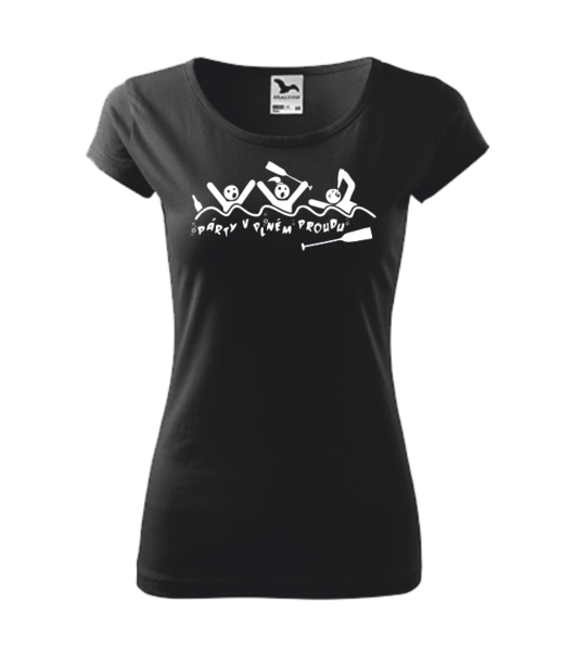 Vodácké tričko dámské PÁRTY V PLNÉM PROUDU Barva: černá, Velikost: XL