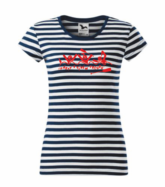 Vodácké tričko dámské PÁRTY V PLNÉM PROUDU Barva: modrý proužek, Velikost: XL