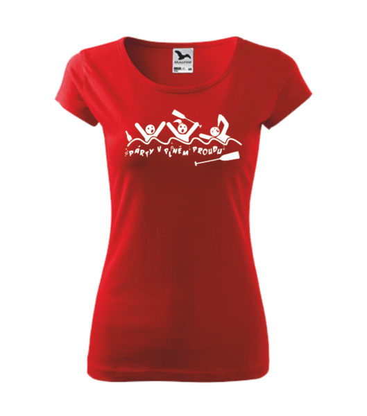 Vodácké tričko dámské PÁRTY V PLNÉM PROUDU Barva: červená, Velikost: XS