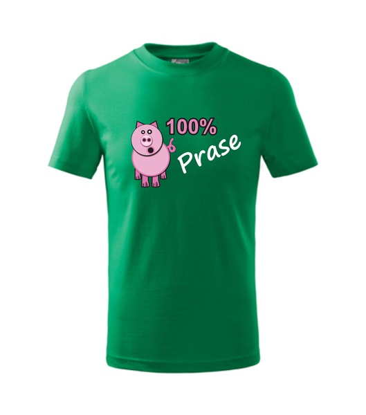 Tričko s potiskem PRASE Barva: středně zelená, Velikost: XL