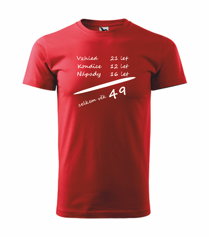 Narozeninové tričko Barva: červená, Velikost: 3XL