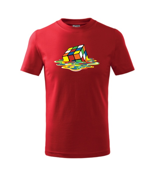 Dětské tričko s RUBIKOVOU KOSTKOU Barva: červená, Velikost: 146 cm/10 let