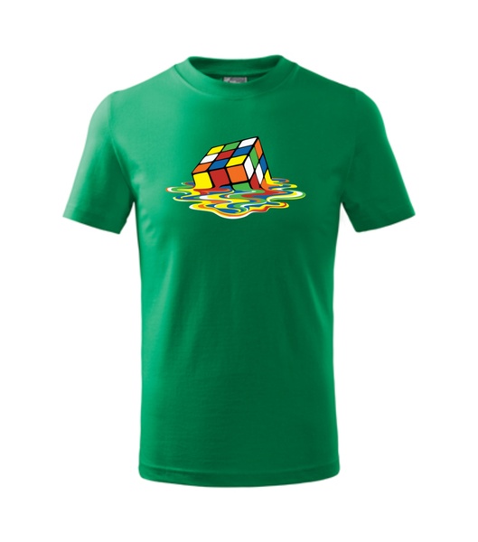 Dětské tričko s RUBIKOVOU KOSTKOU Barva: středně zelená, Velikost: 110 cm/4 roky